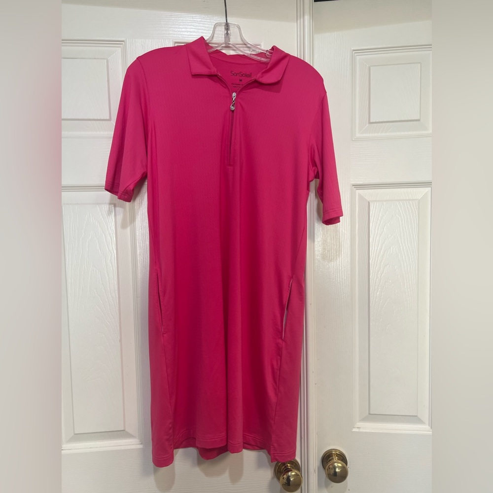 NWNT Sansoleil UPF Pink Golf Dress . Tennis dress sports dress . Size Me…
